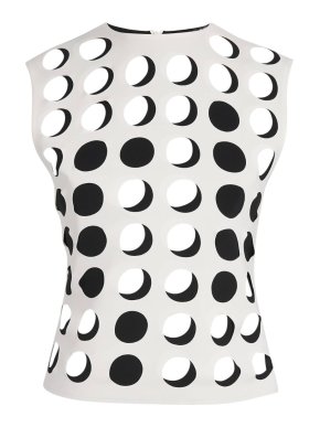 Awake A.W.A.K.E. Mode White Layered Holes Sleeveless Top
