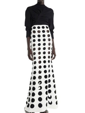 Awake A.W.A.K.E. Mode White Layered Hole Maxi Skirt