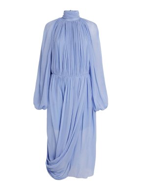 Stella McCartney Creponne Draped Silk-chiffon Midi Dress