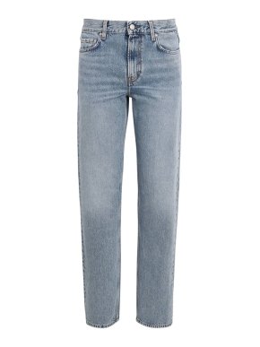 Toteme Blue Organic Denim Straight Low-Rise Jeans