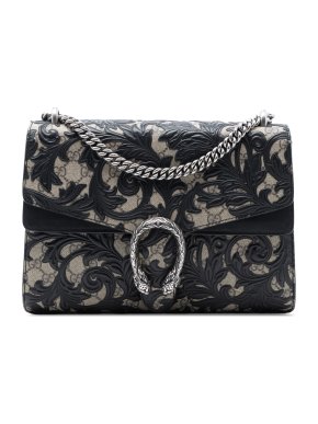 Gucci Black Medium GG Supreme Arabesque Dionysus Shoulder Bag
