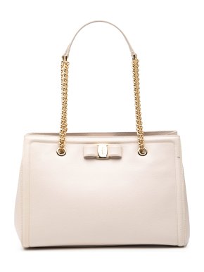 Salvatore Ferragamo Grained Calfskin Vara Melike Tote