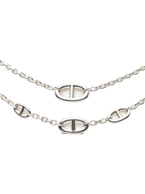 Hermes Sterling Silver Farandole Long Necklace 160