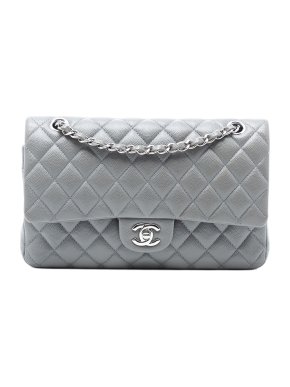 Chanel Grey Medium Classic Caviar Double Flap