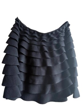 Valentino Black Ruffle Knit Skirt
