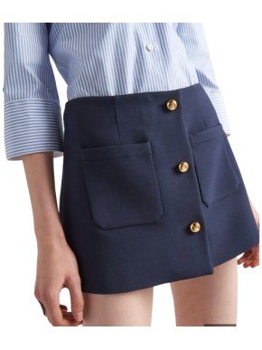Prada Navy Blue Pocketed Mini Skirt