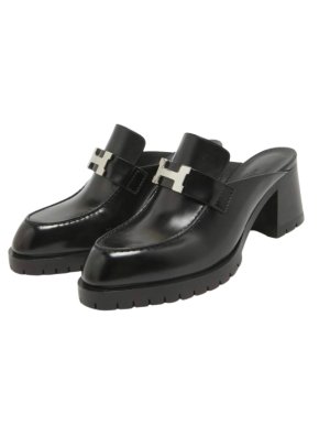 Hermes Black Constance Mules