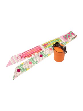 Hermes Colliers de Chiens Remix Silk Twilly Scarf