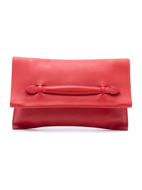 Hermes Rouge Tomate Evercolor Pliplat Clutch