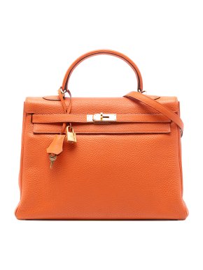 Hermes Orange Togo Kelly II Retourne 35