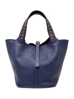 Hermes Celine Blue Epsom Tressage Picotin Lock 22