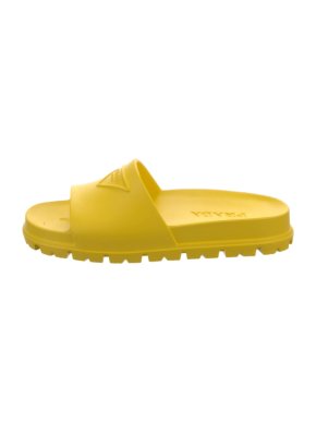 Prada Yellow Rubber Slides