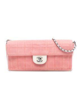 Chanel Pink Chocolate Bar Canvas East West Flap