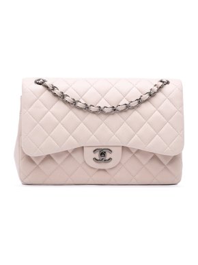 Chanel White Jumbo Classic Lambskin Double Flap