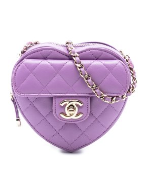 Chanel Purple Mini Lambskin CC in Love Heart Crossbody