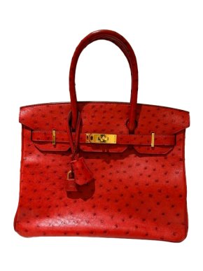 Hermes  Red Ostrich Birkin 30