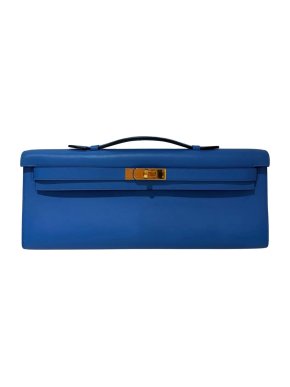 Hermes Bleu France Kelly Cut Clutch