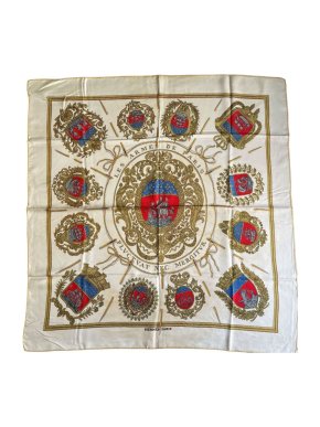 Hermes Hermès “Les Armes de Paris” Silk Scarf  Original 1954 Vintage Edition