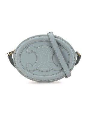 Celine Blue Small Calfskin Cuir Triomphe Oval Crossbody