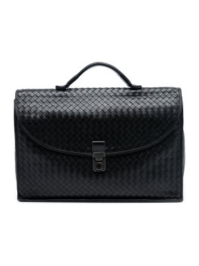 Bottega Veneta Black Nappa Intrecciato Briefcase
