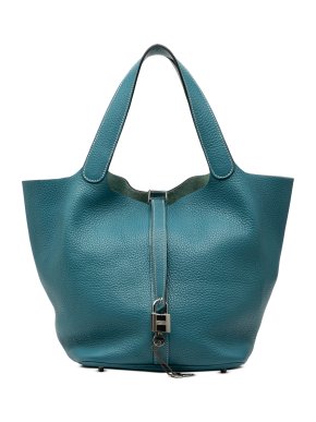 Hermes Vert Bosphore Clemence Picotin Lock 22