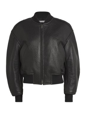 Alexander Wang Lambskin Cropped Bomber Jacket