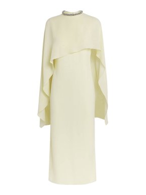 Roland Mouret Silk Cape Midi Dress