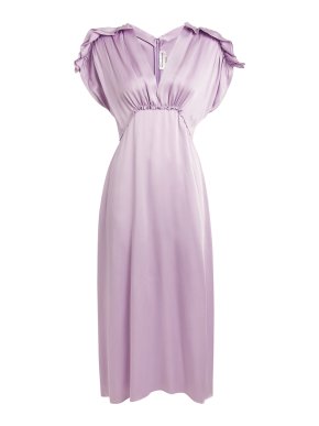 Victoria Beckham Ruffled Satin-Crepe Midi Dress