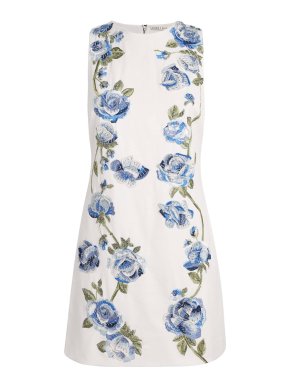 Alice+Olivia Embroidered Floral Clyde Mini Dress
