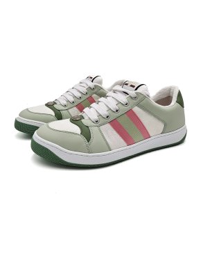 Gucci Green And Pink Retro Trainers