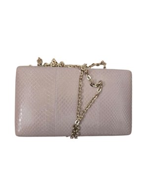 Valentino Pink Watersnake Clutch Bag Minaudiere