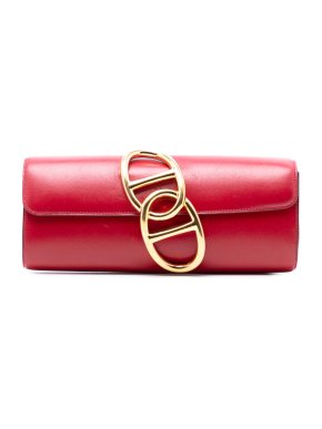 Hermes Rouge Vif Tadelakt Egee Clutch