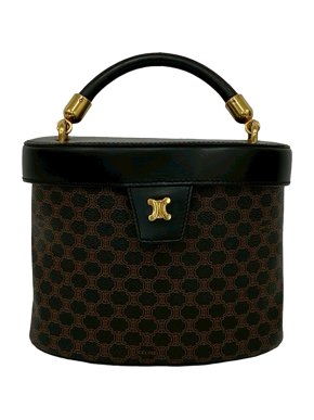 Celine Black Macadam Coated Canvas Vanity Bag