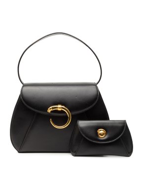 Cartier Black Leather Panthere Bag