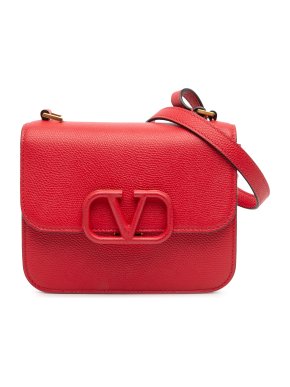 Valentino Red Small Grained Calfskin VSling Crossbody