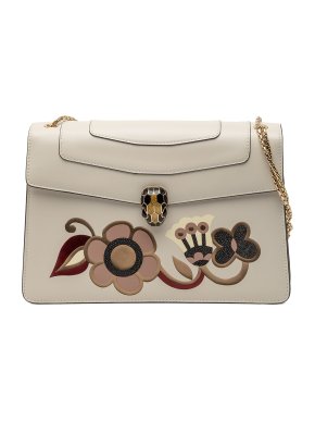Bvlgari Medium Calfskin Floral Serpenti Forever Shoulder Bag