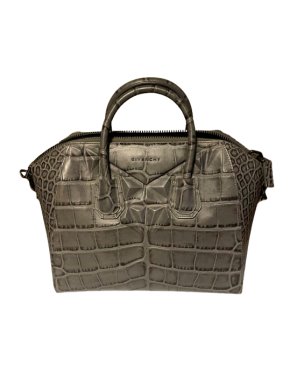Givenchy Medium Grey Croc Print Antigona Bag