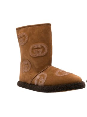 Gucci Tan Wuede/Wool GG Boots