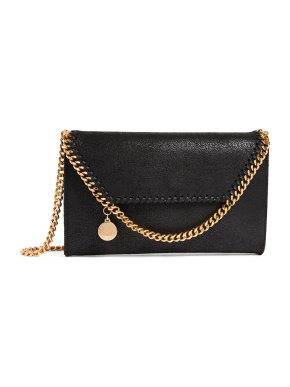 Stella McCartney Falabella Grained Faux Suede Wallet-On-Chain