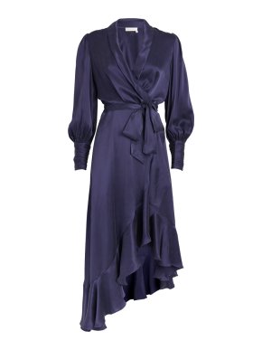 Zimmermann Silk Wrap Midi Dress