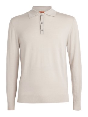 Barena Merino Wool Fine-Knit Polo Sweater