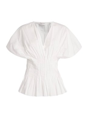 House of Dagmar Poplin V Neck Top