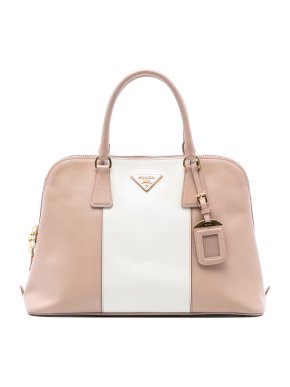 Prada Blush Medium Bicolor Saffiano Lux Promenade Satchel