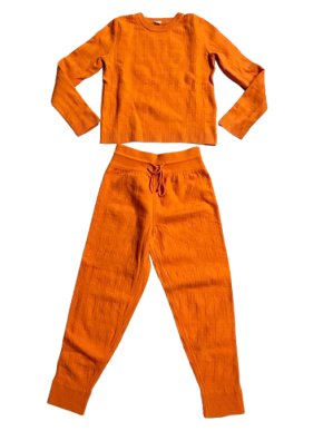 Hermes Orange H Cashmere Two Piece Suit