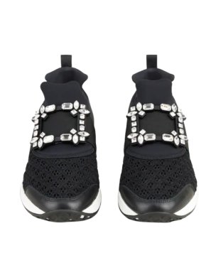 Roger Vivier Crystal Embellished Buckle SlipOn Sneakers