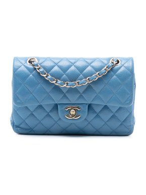 Chanel Blue Small Classic Caviar Double Flap