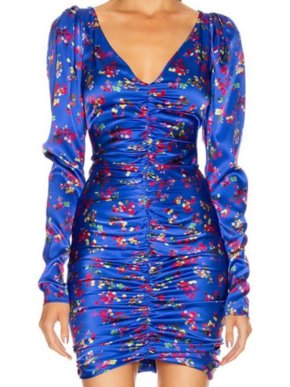 Caroline Constas Colette Dress in Blue Floral