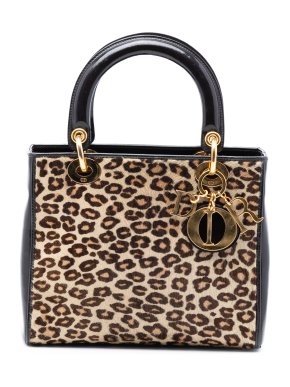 Dior Medium Pony Hair Leopard Print Lady Dior