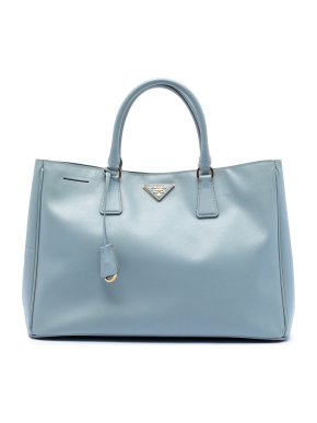 Prada Light Blue Large Saffiano Lux Galleria Satchel