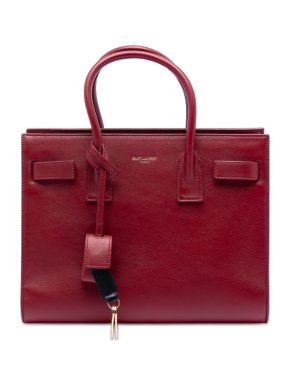 Saint Laurent Red Baby Leather Sac De Jour Satchel